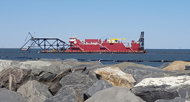 Sand Pumping in Avalon, NJ - Dredge Texas